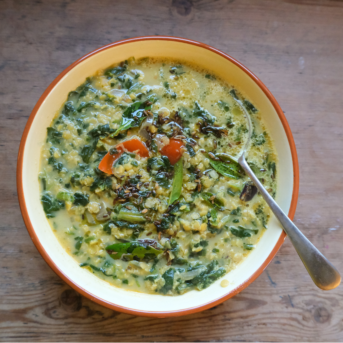 Dal with Spinach, Tamarind & Coconut
