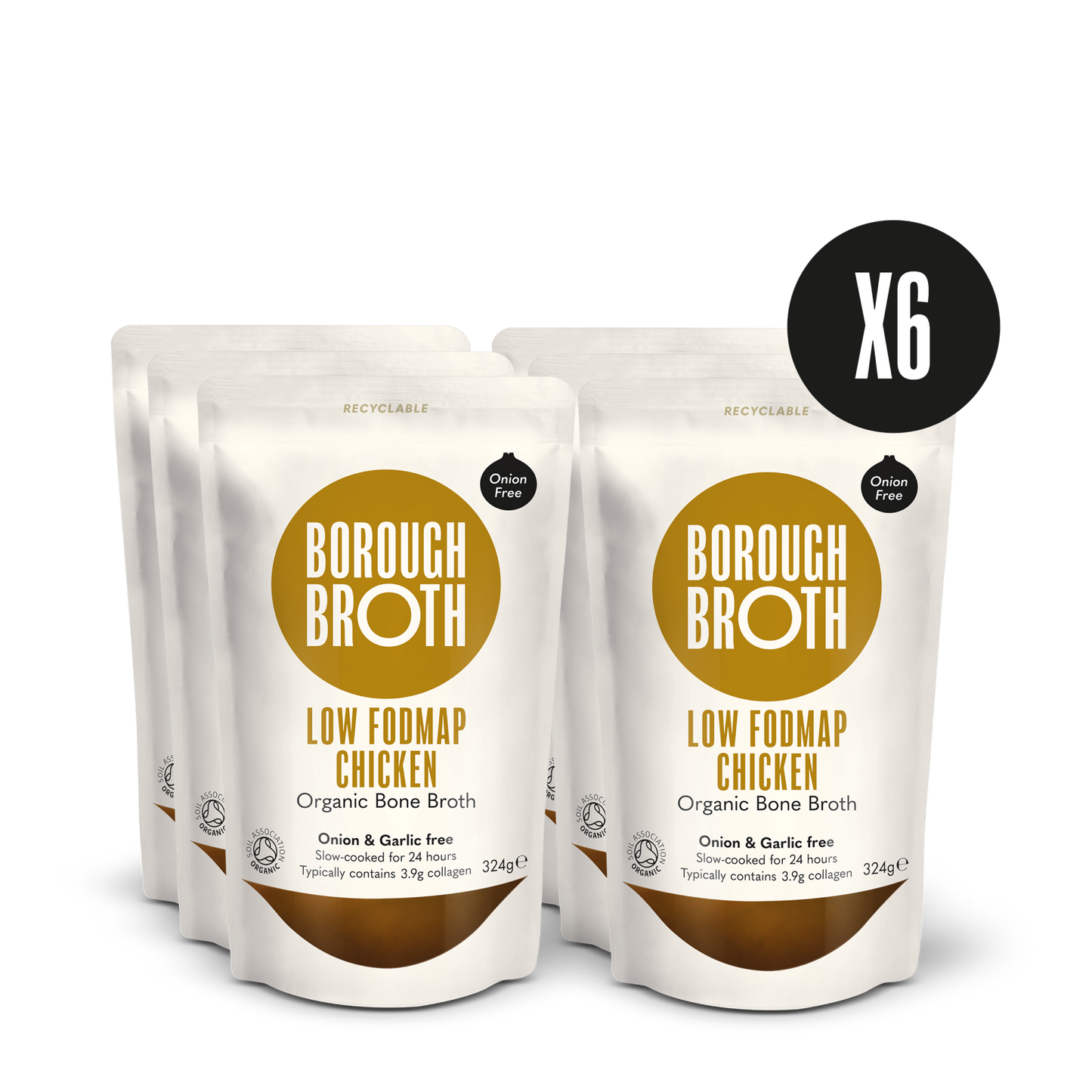 Organic Low FODMAP Chicken Bone Broth  x 6