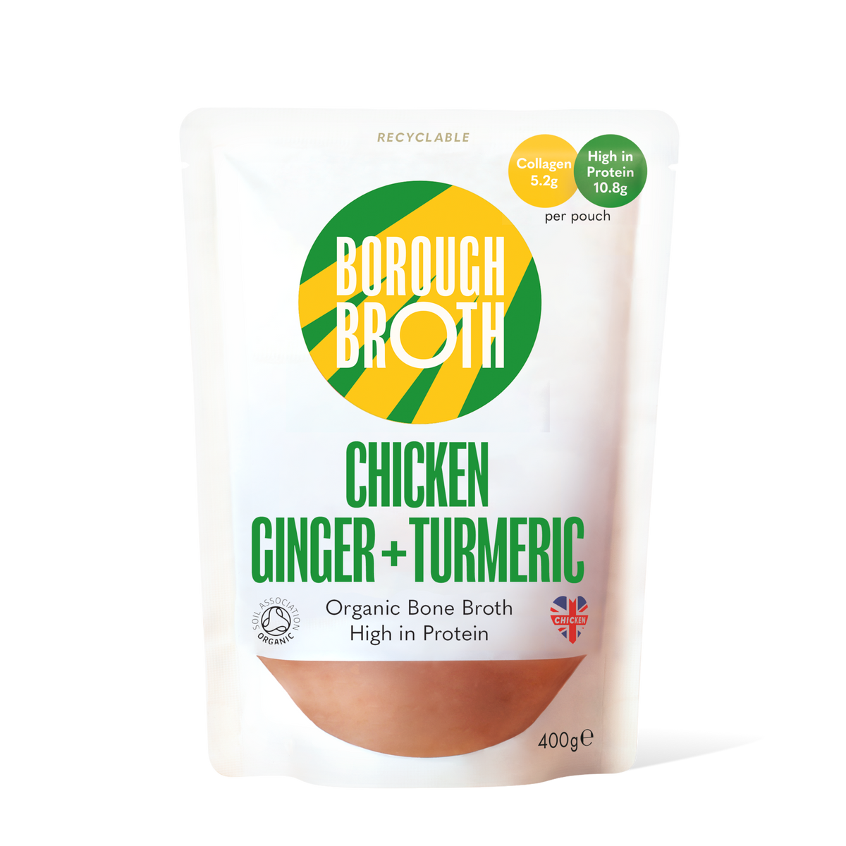 Organic Chicken, ginger and turmeric bone broth